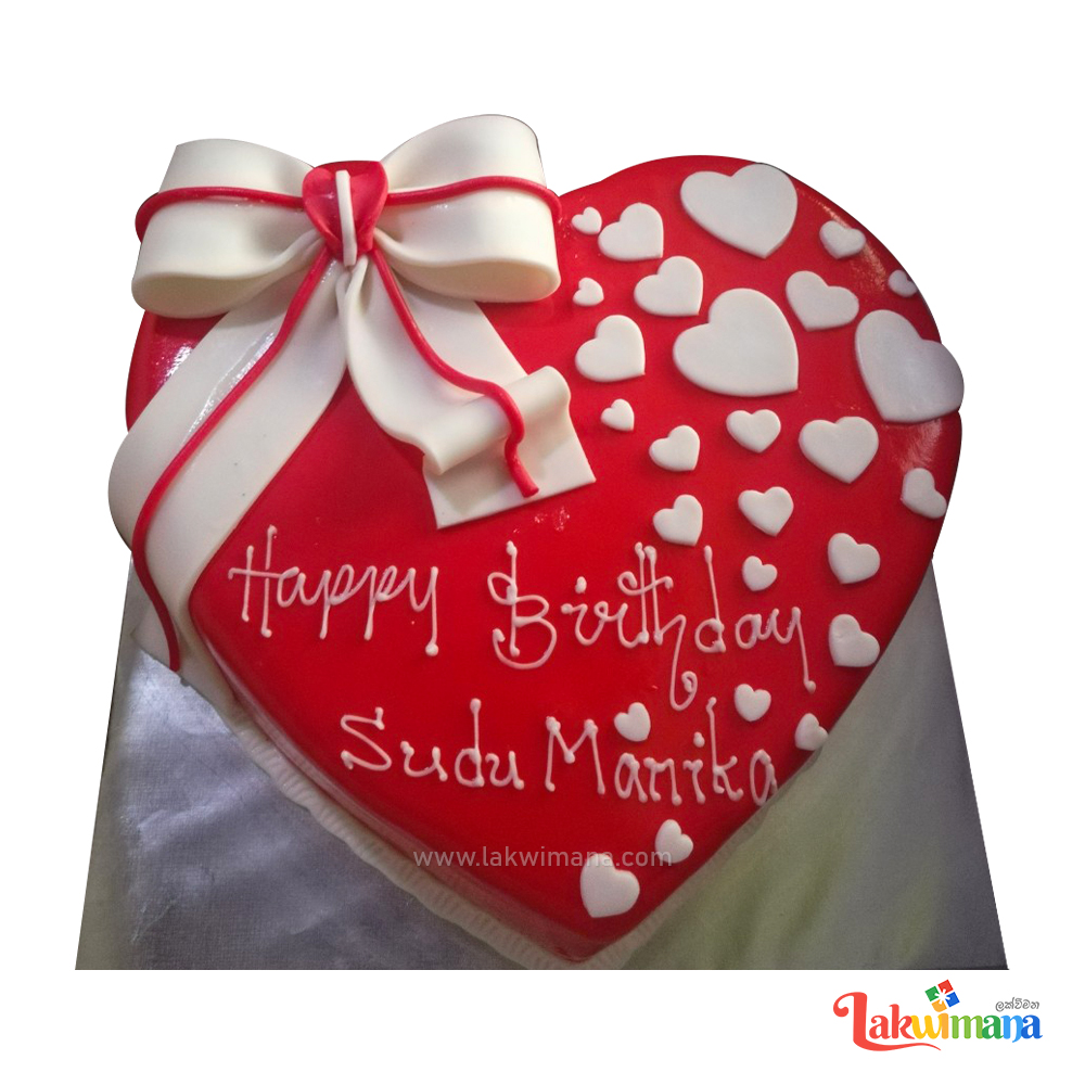 Romantic Heart Birthday Cake